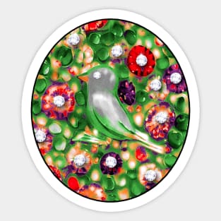 Bird and Flowers Sticker